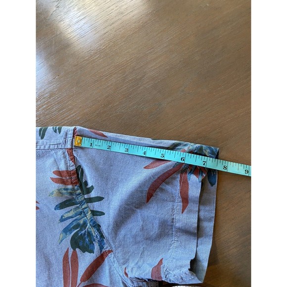 Demin and Flower Button Shirt Size Small Ricky Singh Slim Fit Cotton Blue EUC - Picture 8 of 10